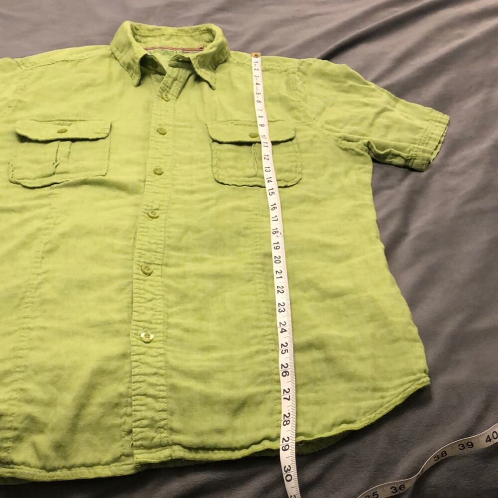 Margaritaville Green Cotton Button Front Shirt Men's Large Lightweight Summer - Picture 8 of 10